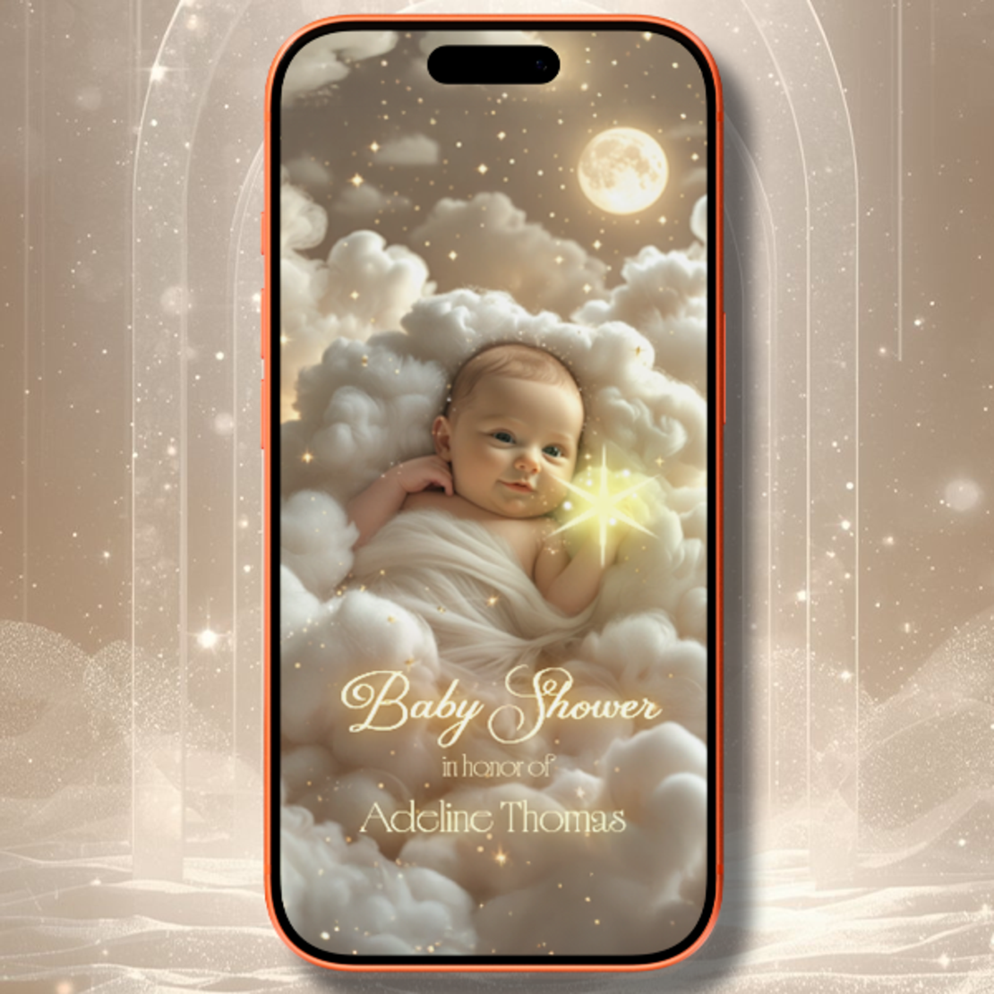 Sweet Baby in the Clouds Baby Shower Invite