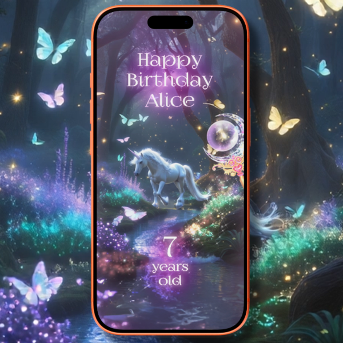 Sparkling Unicorn Birthday Video Invitation – Fun Digital Invite for Kids’ Parties