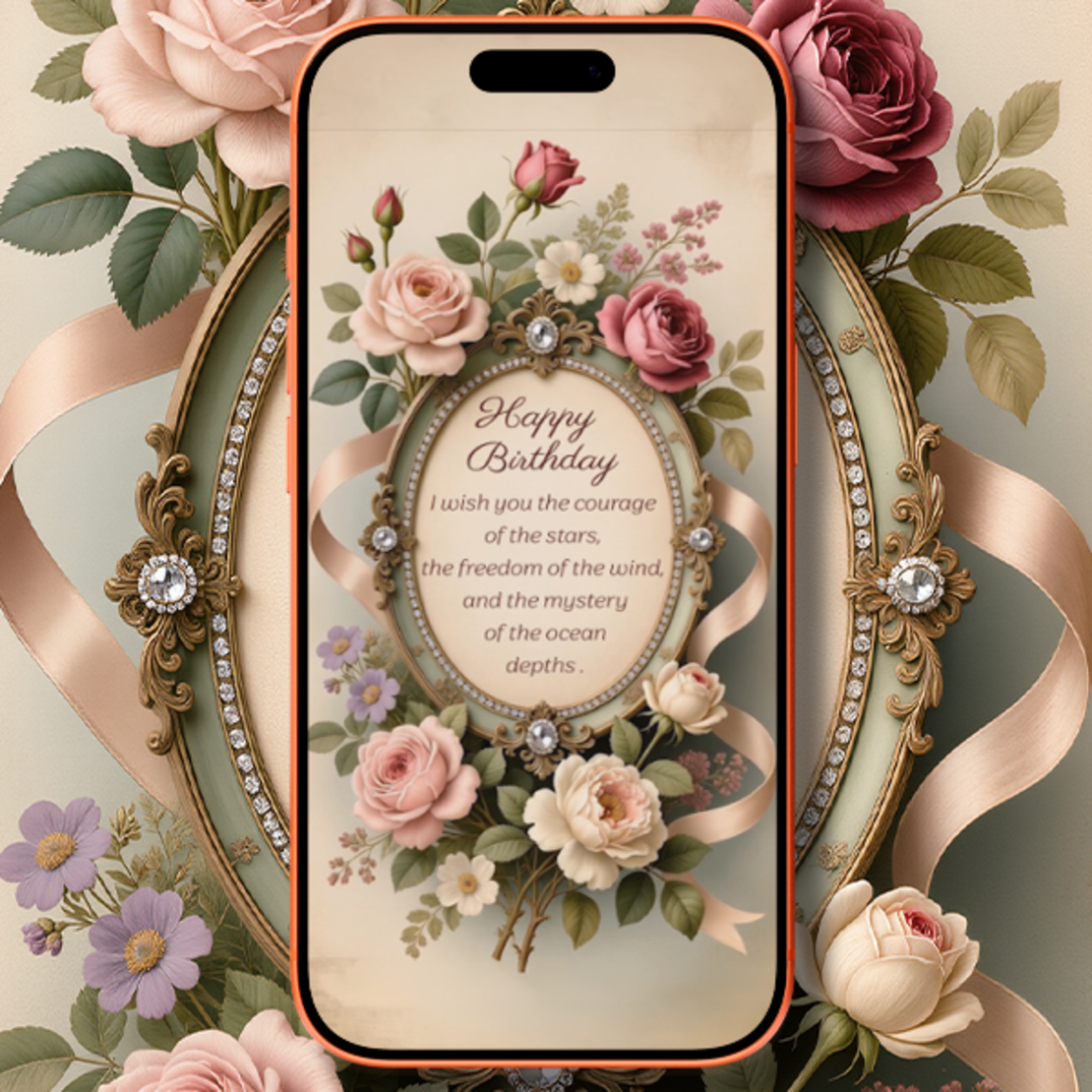 Elegant Floral Birthday Digital Video Greeting Card – Beautiful Animated Ecard