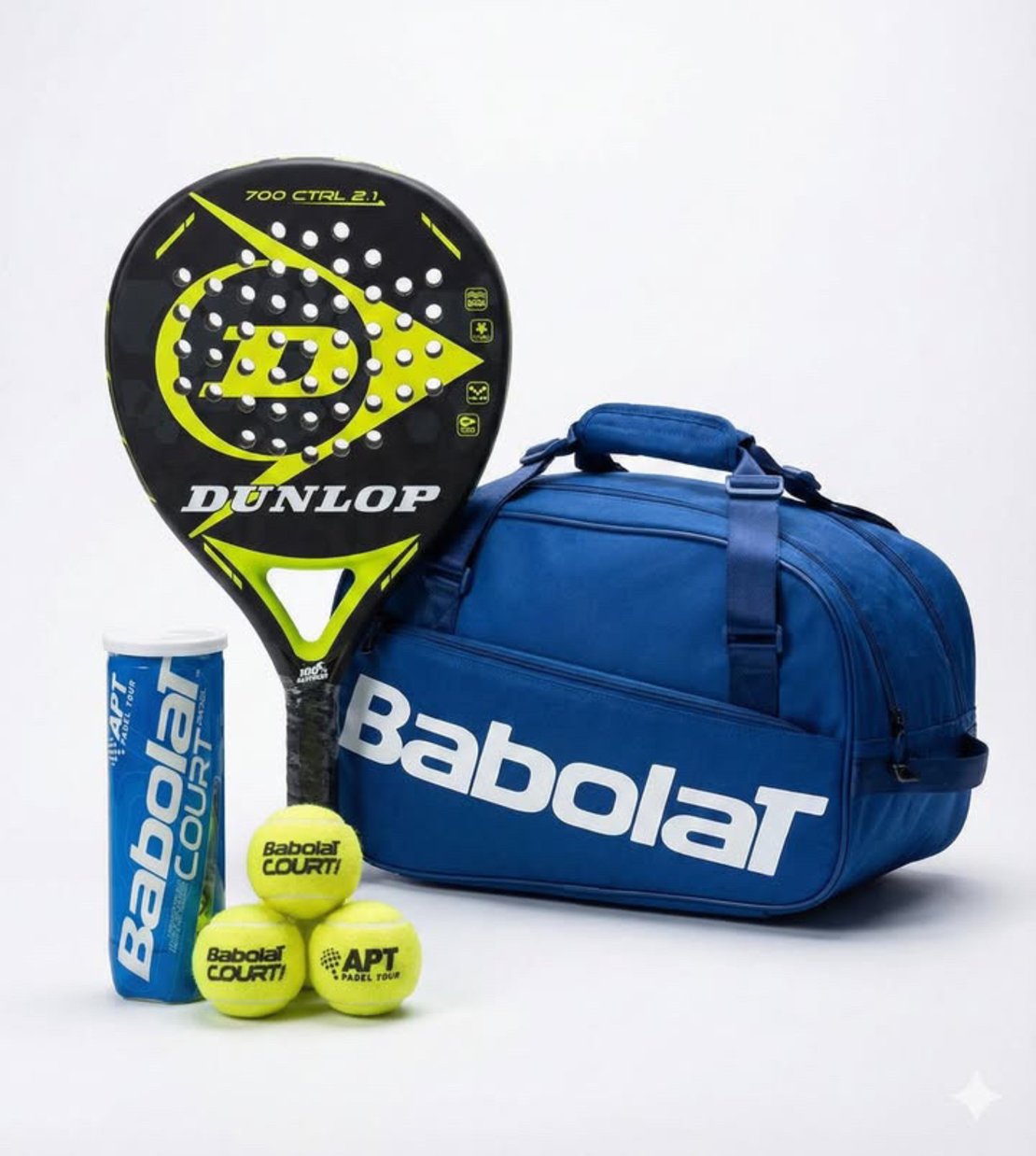 Комплект сак EVO COURT S DARK BLUE + Dunlop 700 CTRL 2.1 + топки COURT PADEL