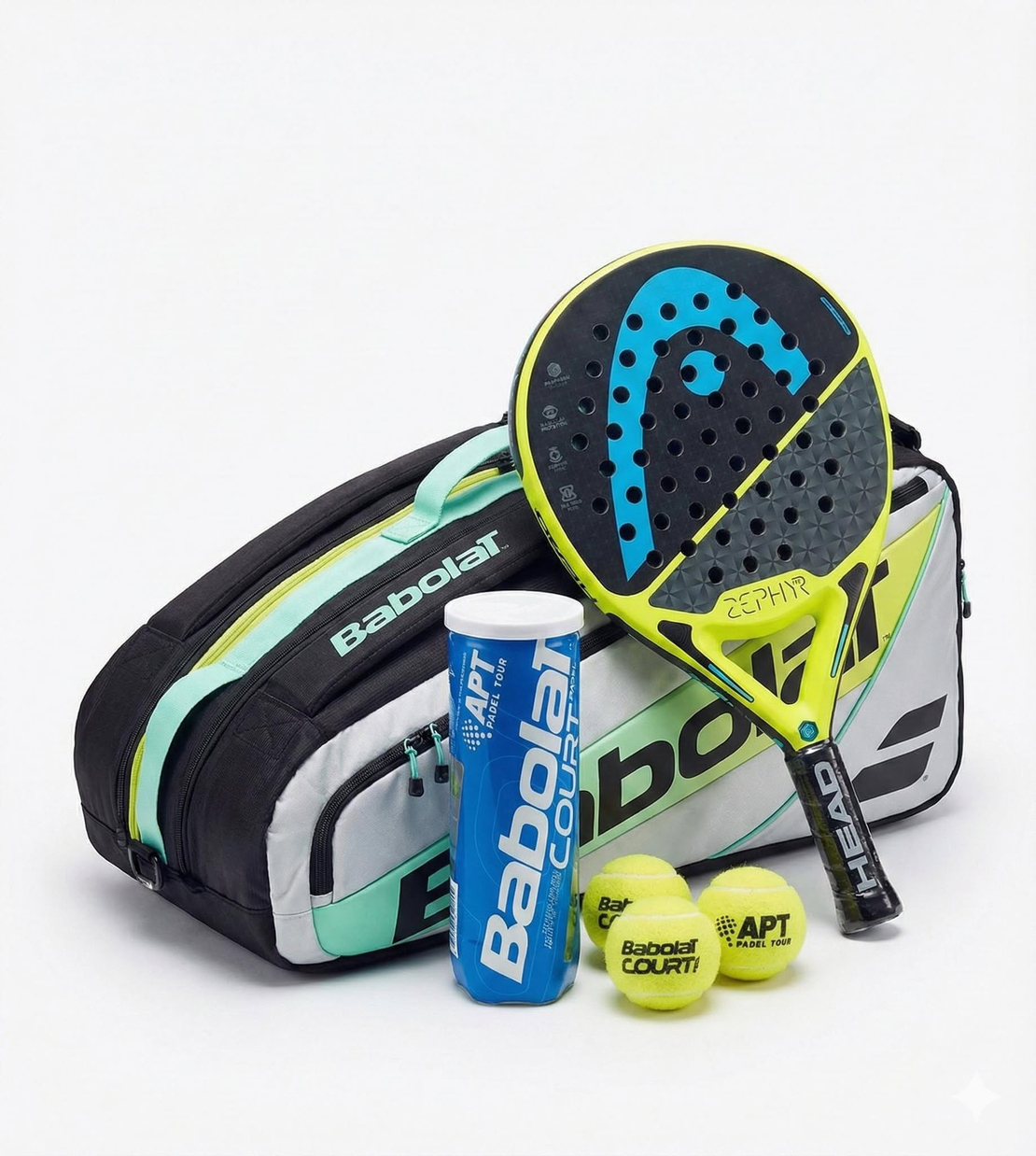Комплект термочанта RH PRO PADEL MULTICOLOR + Head Zephyr Pro 2023 + топки COURT PADEL