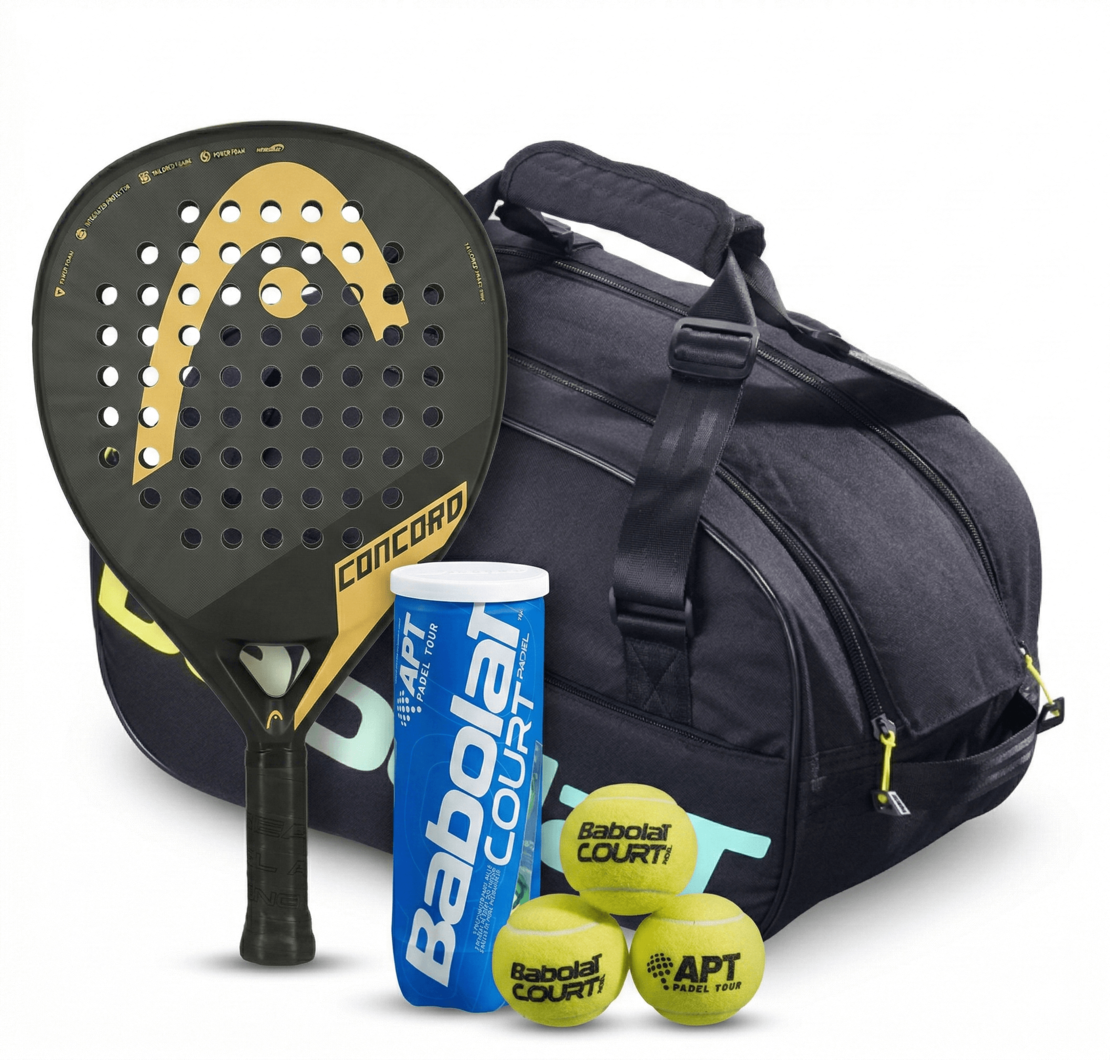 Комплект сак EVO COURT S MULTICOLOR + Head Concord + топки  COURT PADEL X3