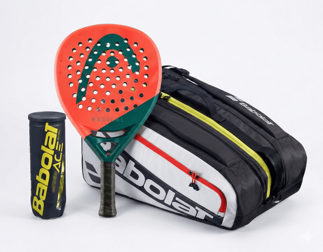 Комплект термочанта RH PRO PADEL BLACK + Head Radical Team 2026 + топки ACE PADEL