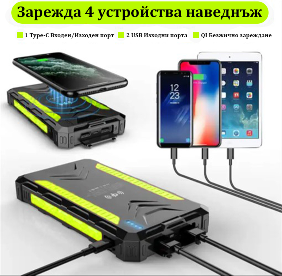 Слънчева акумулаторна батерия / Solar Power Bank 20000 mAh