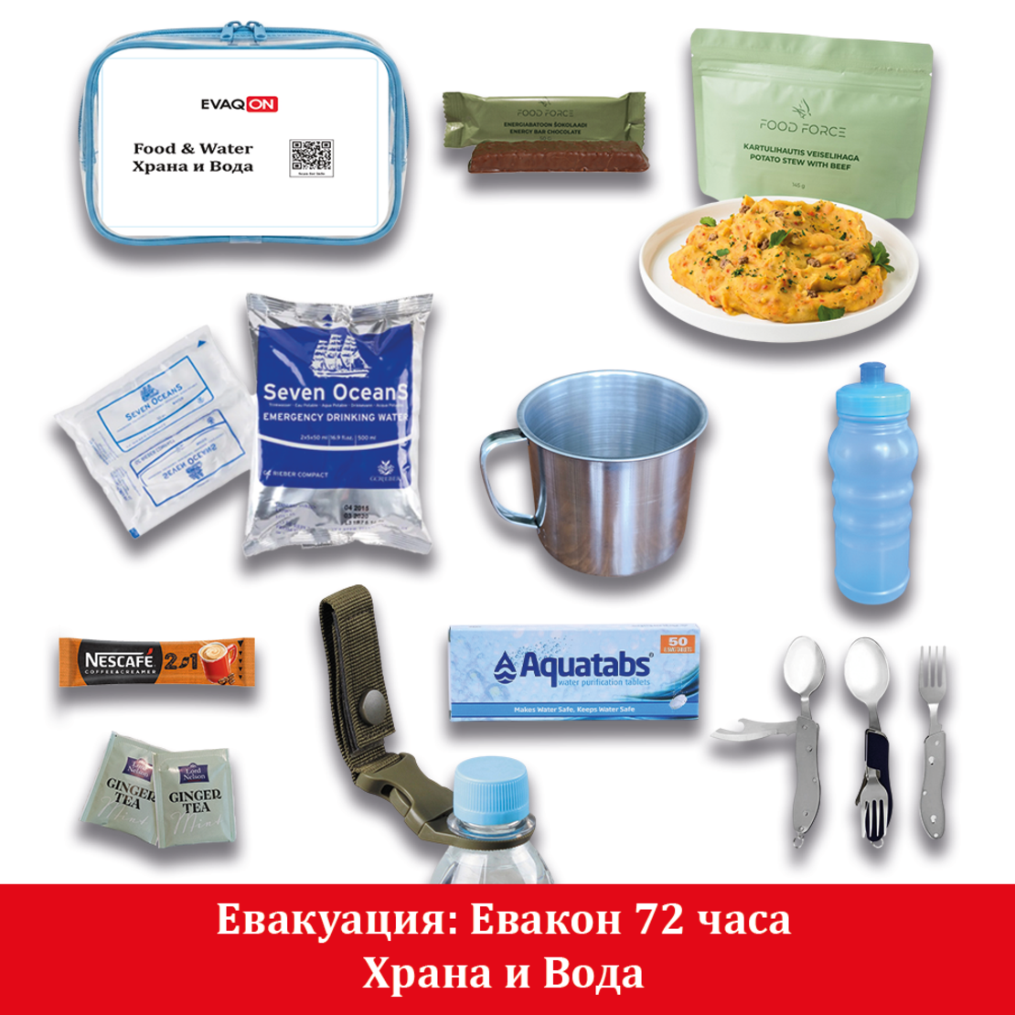 Комплект за евакуация Евакон 72 часа, при земетресения, пожари, войни, бедствия