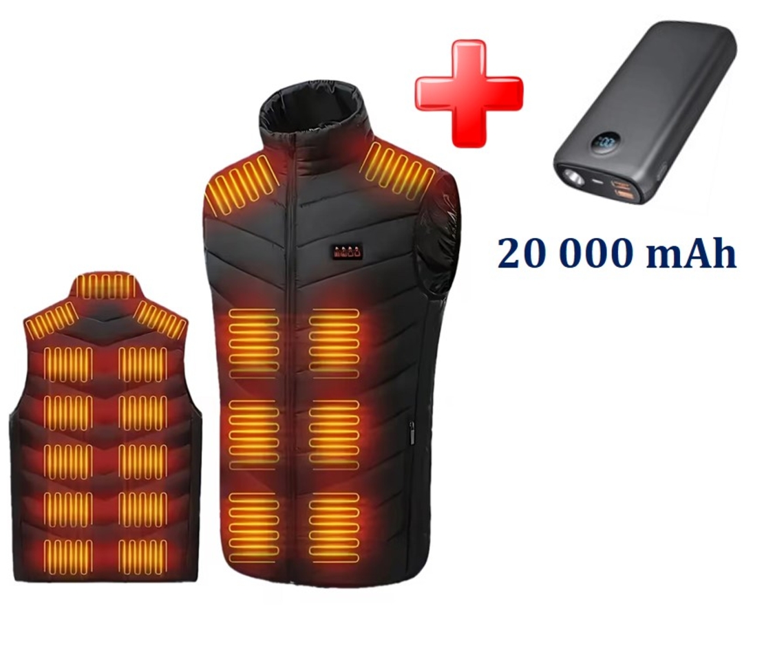 VEST with 15 heating zones - black, size XL
