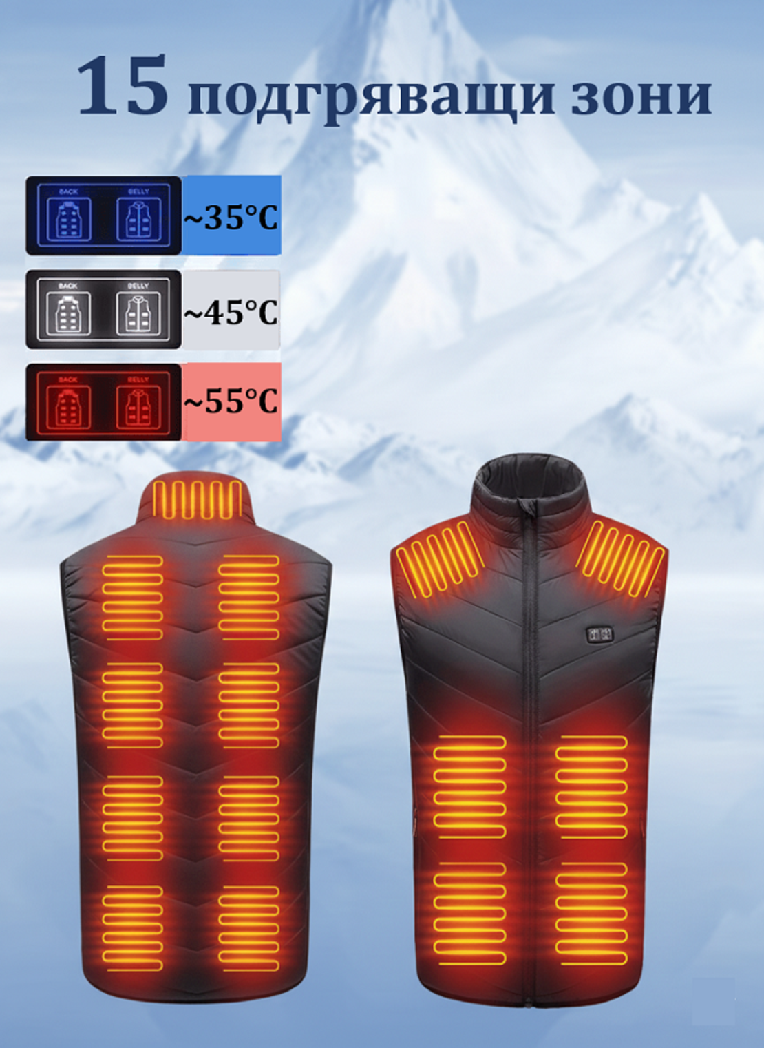 ЕЛЕК с 15 нагряващи зони - син, размер М