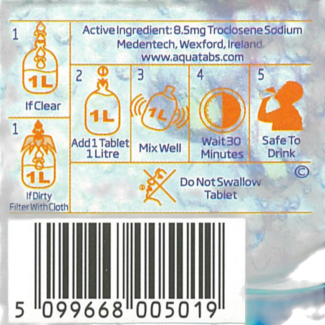 Таблетки за пречистване на вода Aquatabs  50 x 8.5 mg