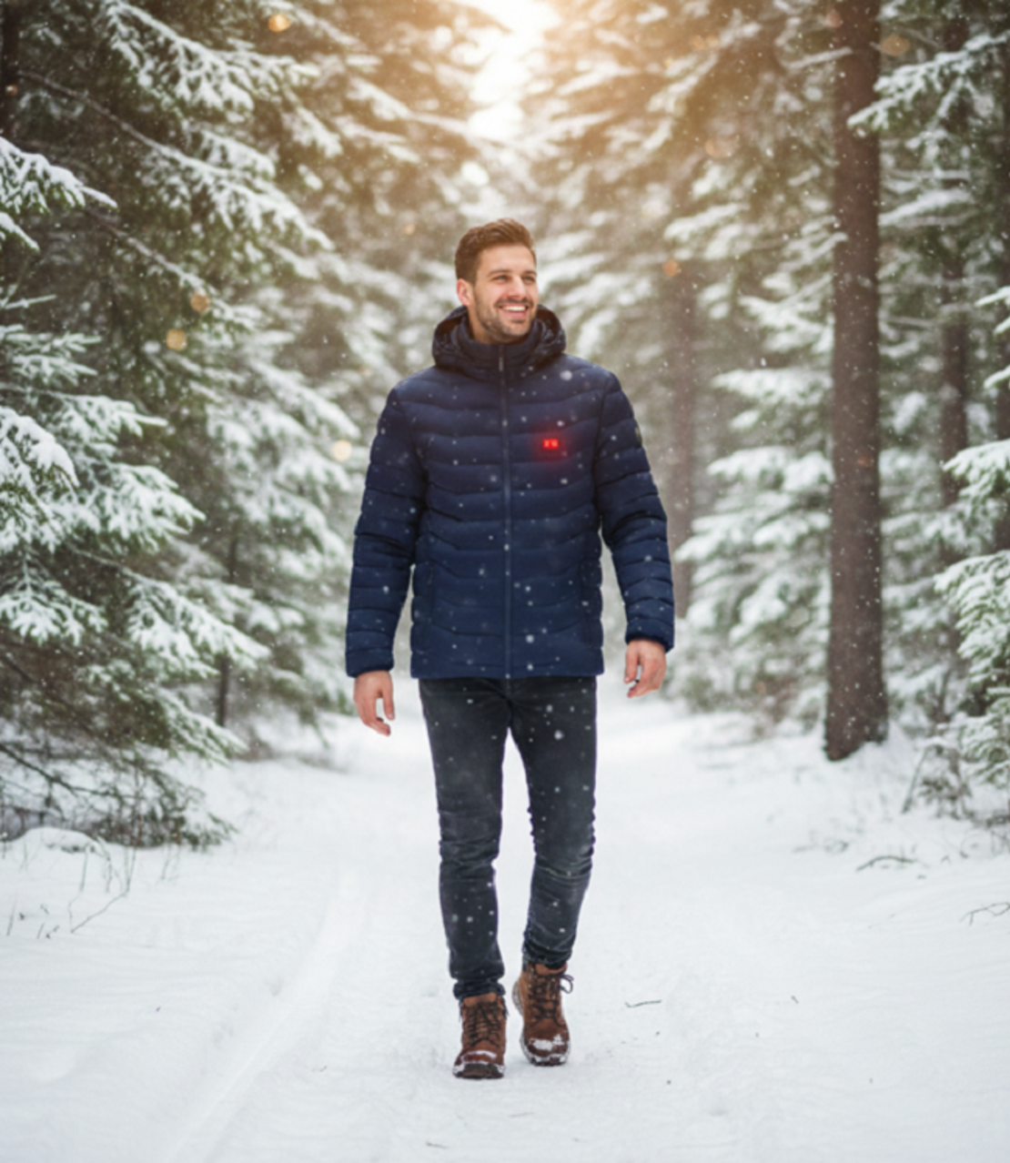 Мъжко яке с 16 нагряващи зони - синьо