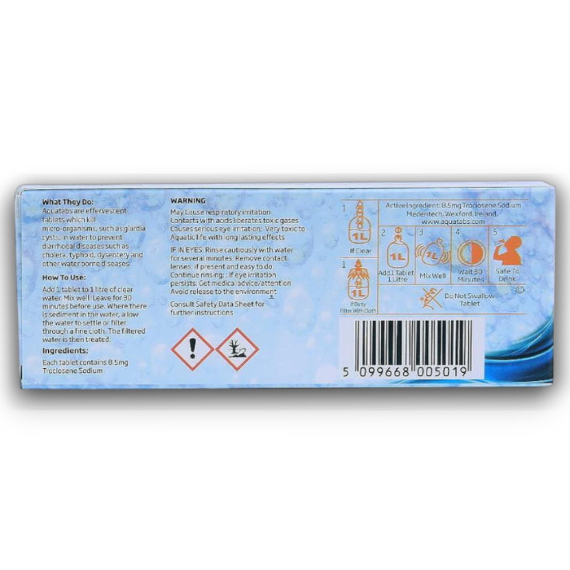 Таблетки за пречистване на вода Aquatabs  50 x 8.5 mg