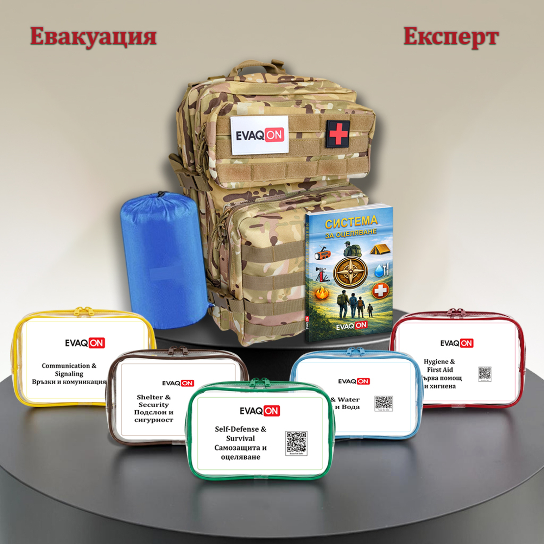 Комплект за евакуация - Евакон Експерт, за земетресения, пожари, войни, бедствия
