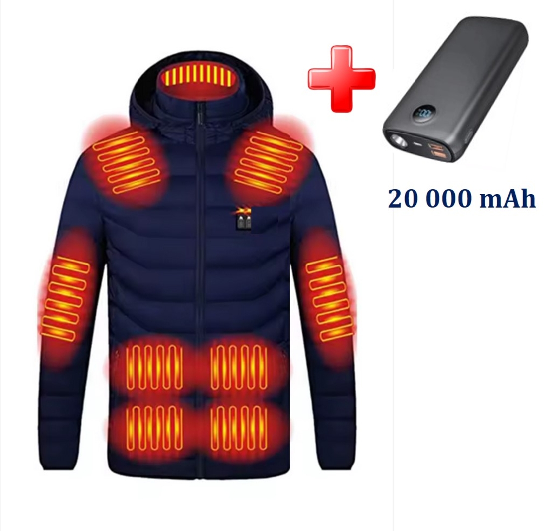 Мъжко яке с 16 нагряващи зони - синьо