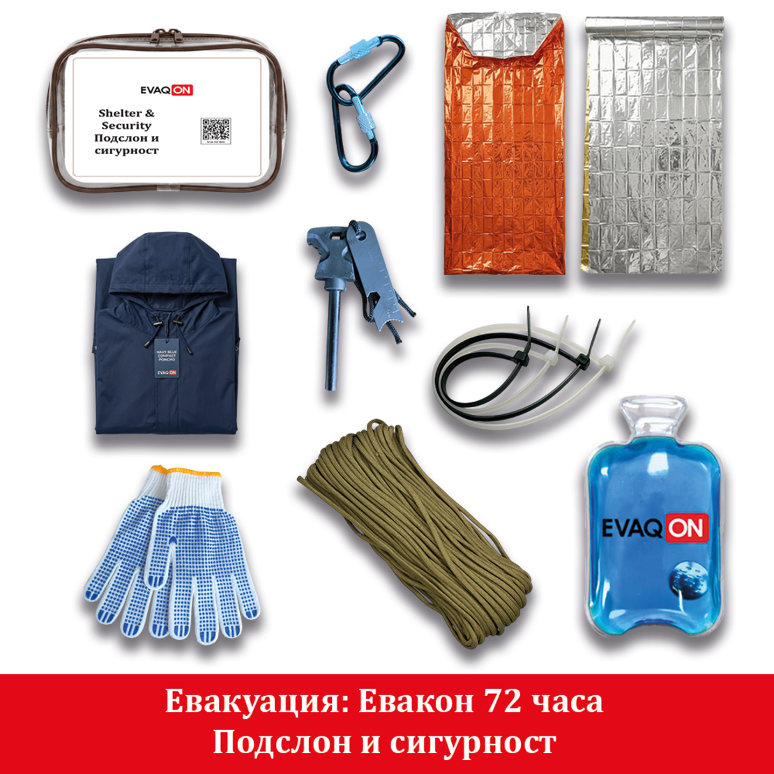 Комплект за евакуация Евакон 72 часа, при земетресения, пожари, войни, бедствия