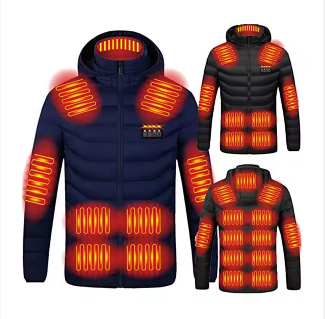 Мъжко яке с 16 нагряващи зони - синьо