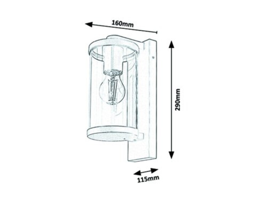 Модерен външен аплик Silistra –  1 Х Е27,  IP44 в  антрацитен цвят