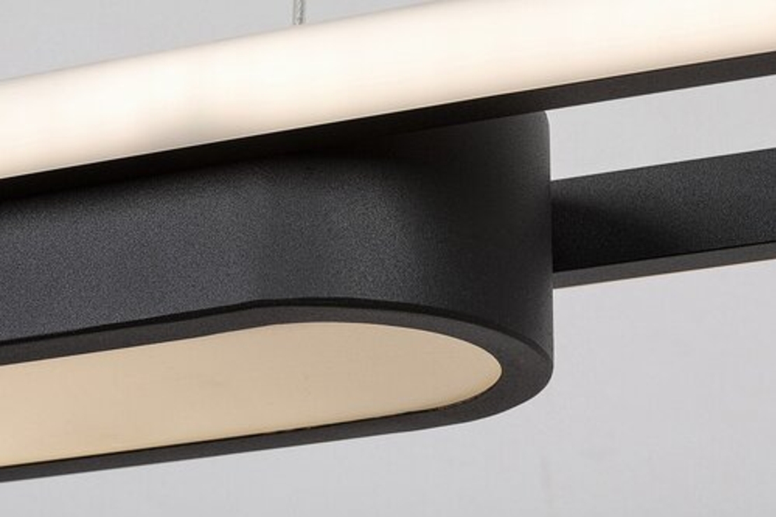 Модерен LED висящ осветител 48W – черен, естествено бяла светлина 4000K