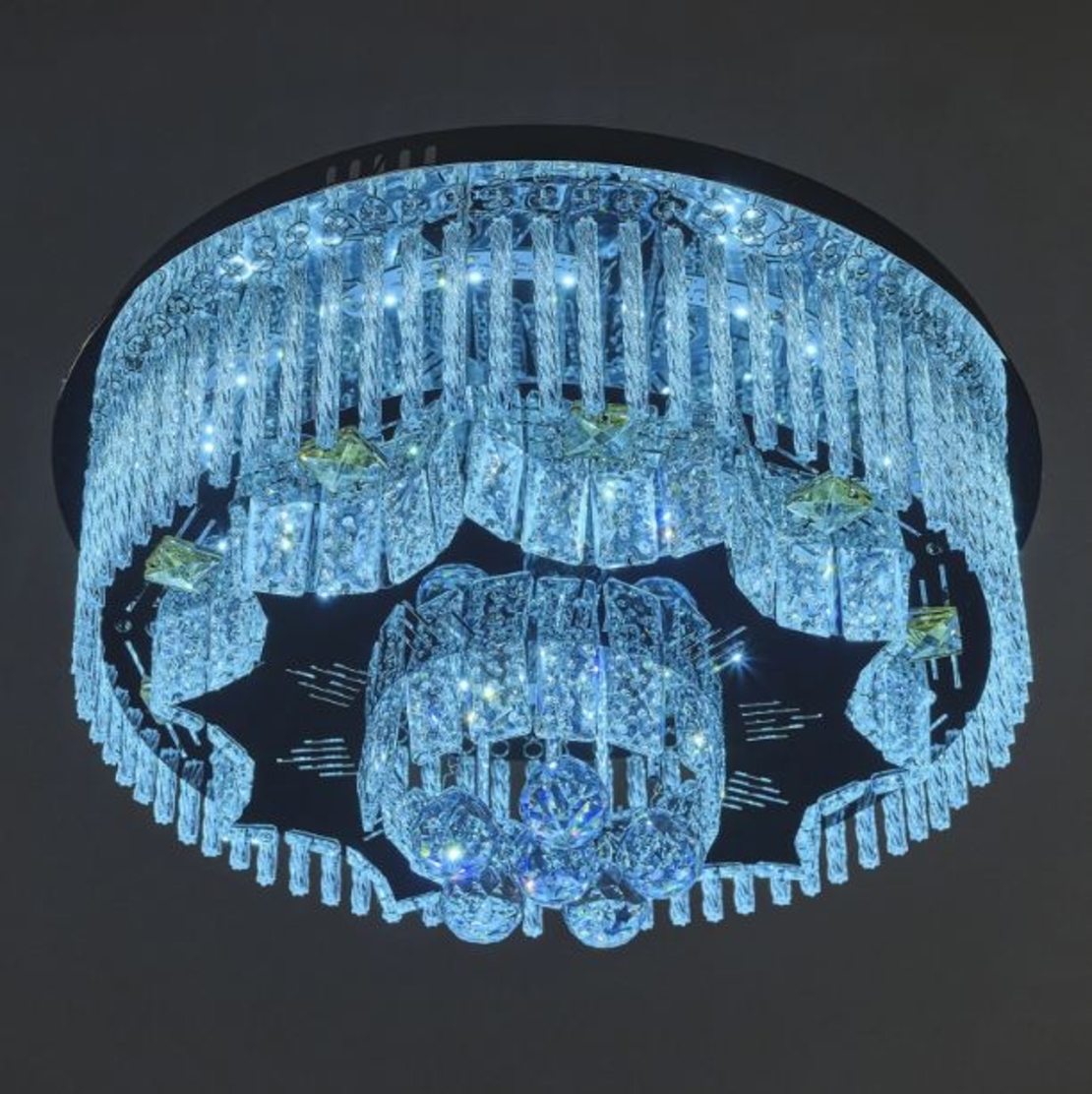 Модерен кристален LED полилей хром с дистанционно управление