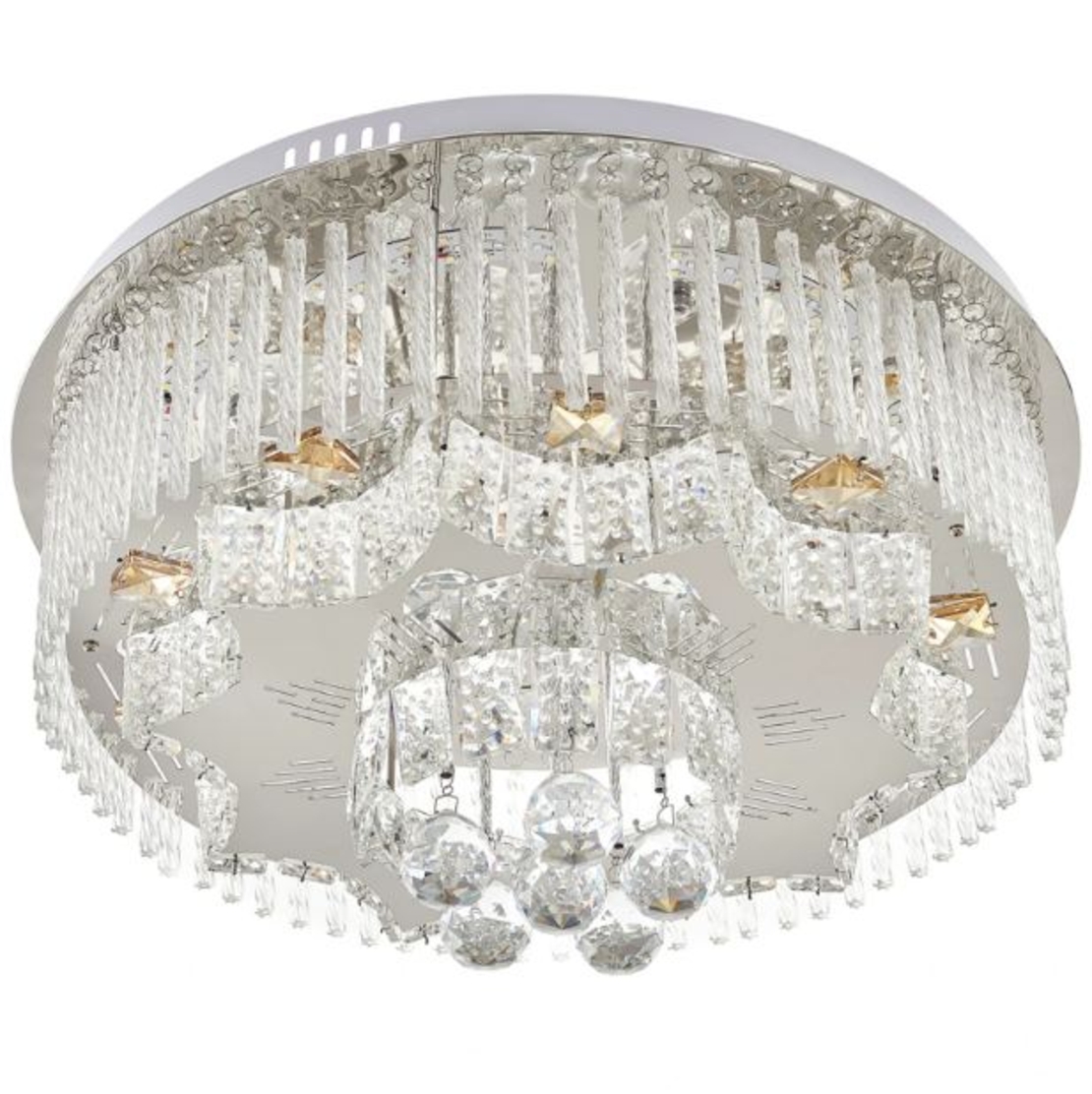 Модерен кристален LED полилей хром с дистанционно управление