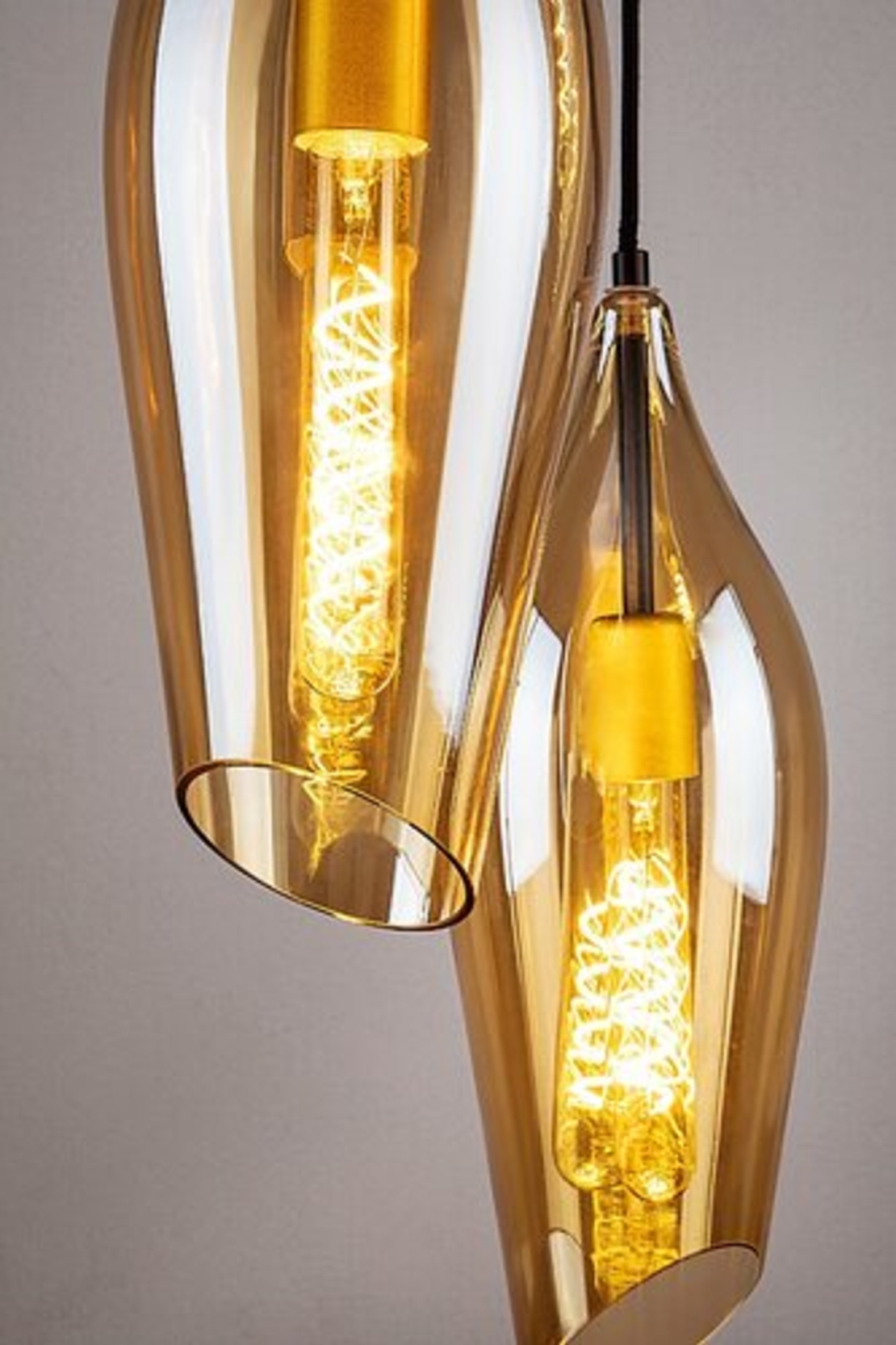 LED филаментна крушка T30, 5W, E27, 3000K, топло бяло, кехлибарено стъкло