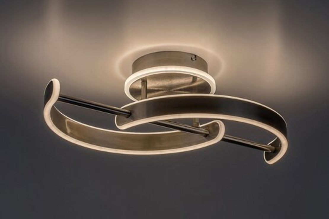 Модерен LED таванен плафон 30W с топло бяла светлина – атенен хром