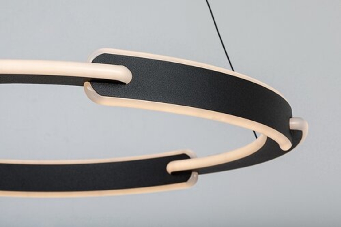 Модерен висящ LED полилей 45W с регулируема цветна температура – черен