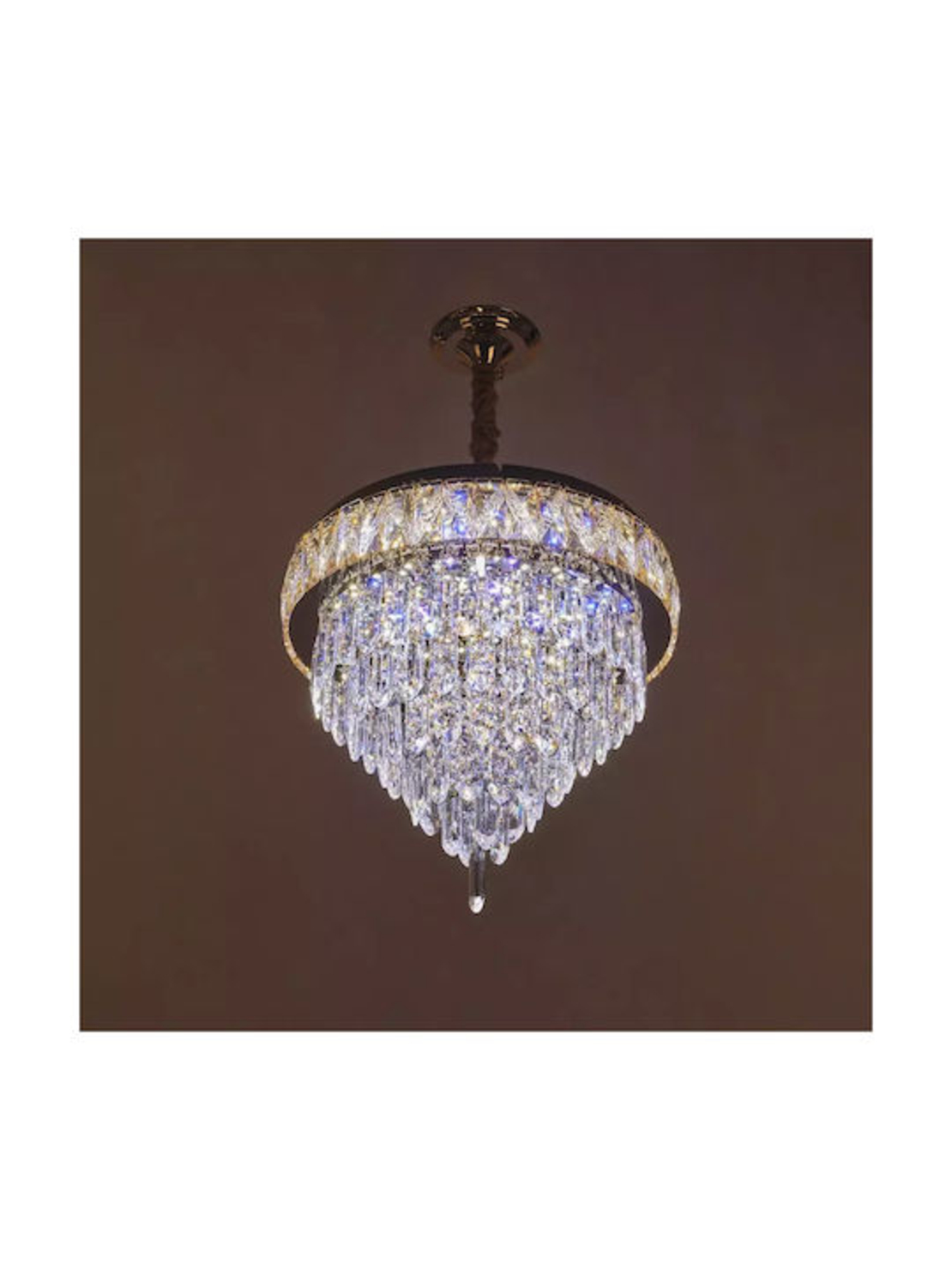 Кристален LED полилей злато с дистанционно