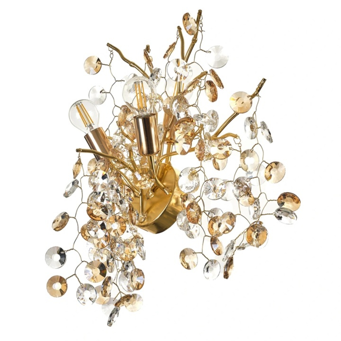 Кристален стенен аплик в злато 3xE14