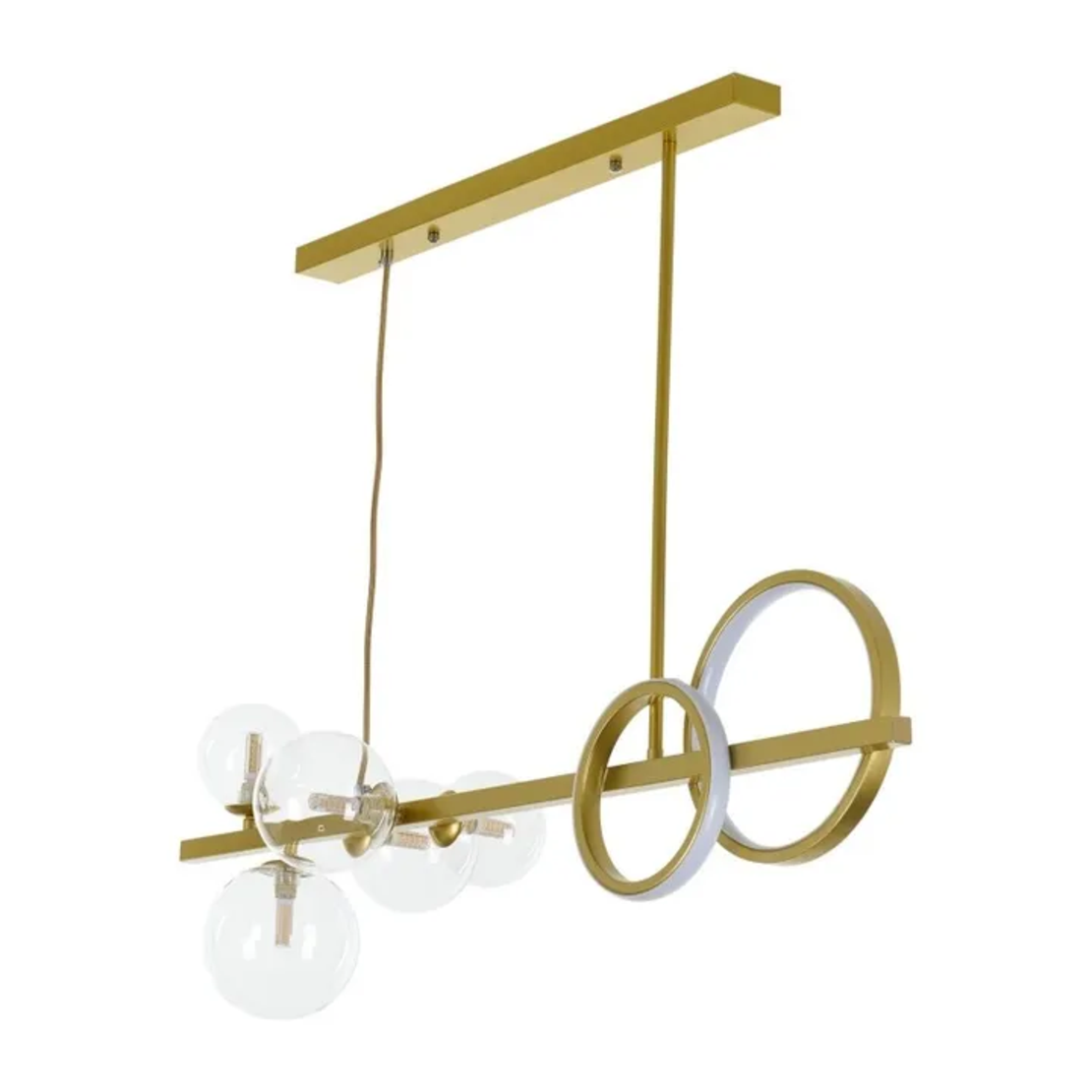 Винтидж полилей мат злато 18W 3000K + 5xG9 LED стъкло