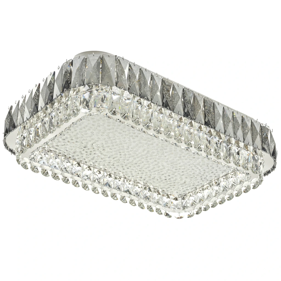 Модерен кристален LED полилей в хром – 200W с дистанционно