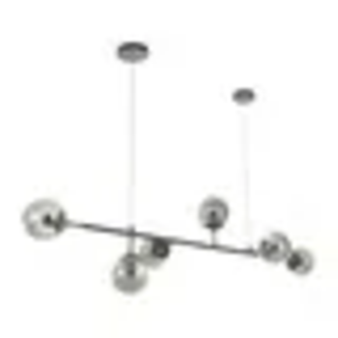 Черен винтидж полилей 6xE27 метал и стъкло