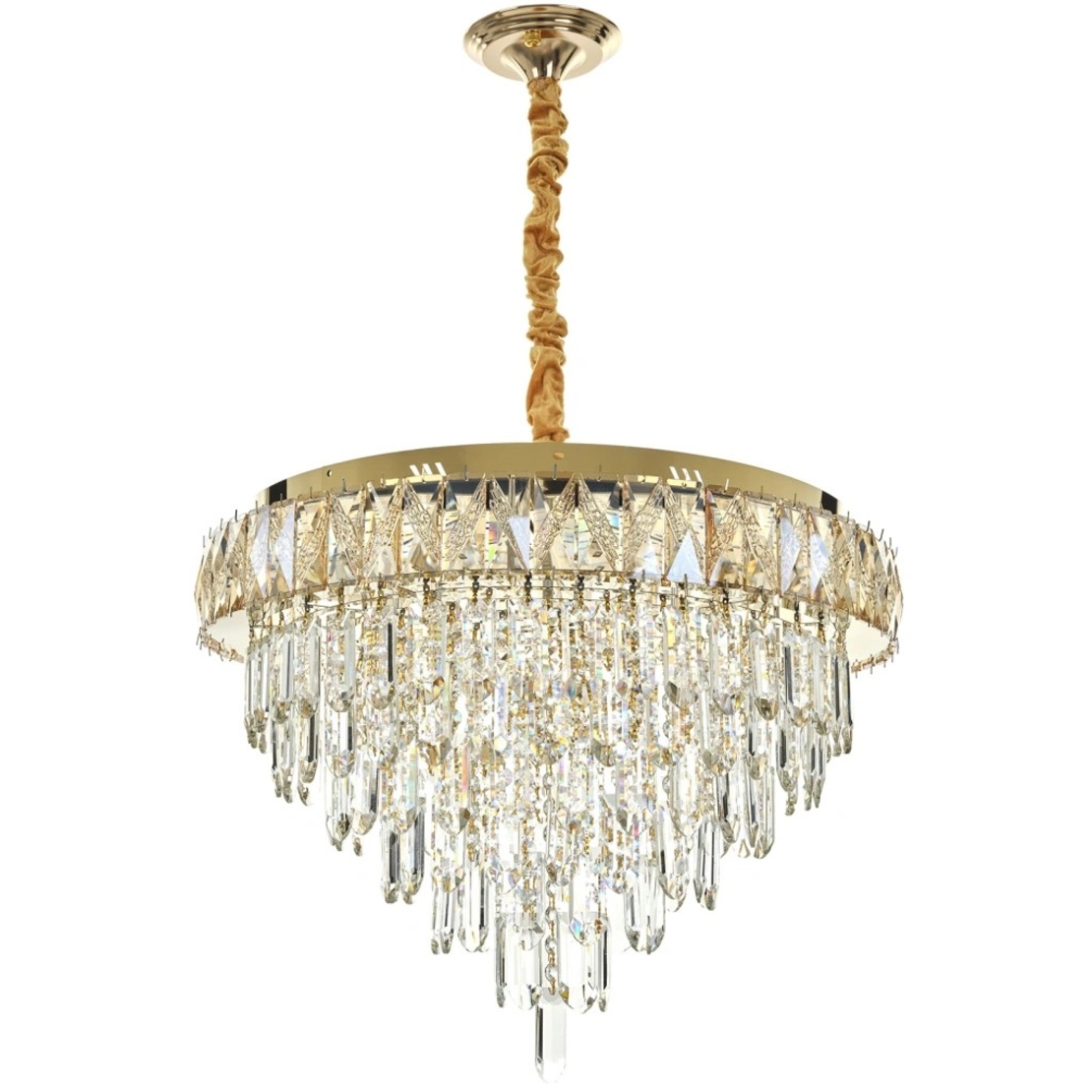 Кристален LED полилей злато с дистанционно