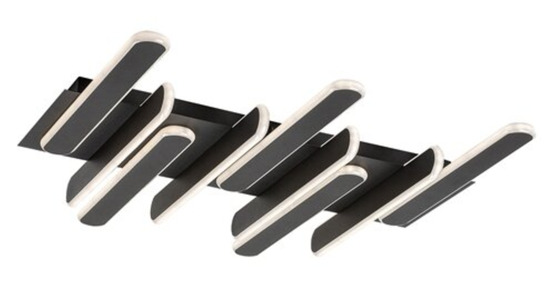 Модерен LED  плафон 46W с регулируема цветна температура – черен