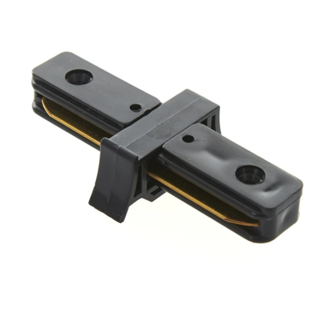 Прав конектор   за релсово осветление - черен