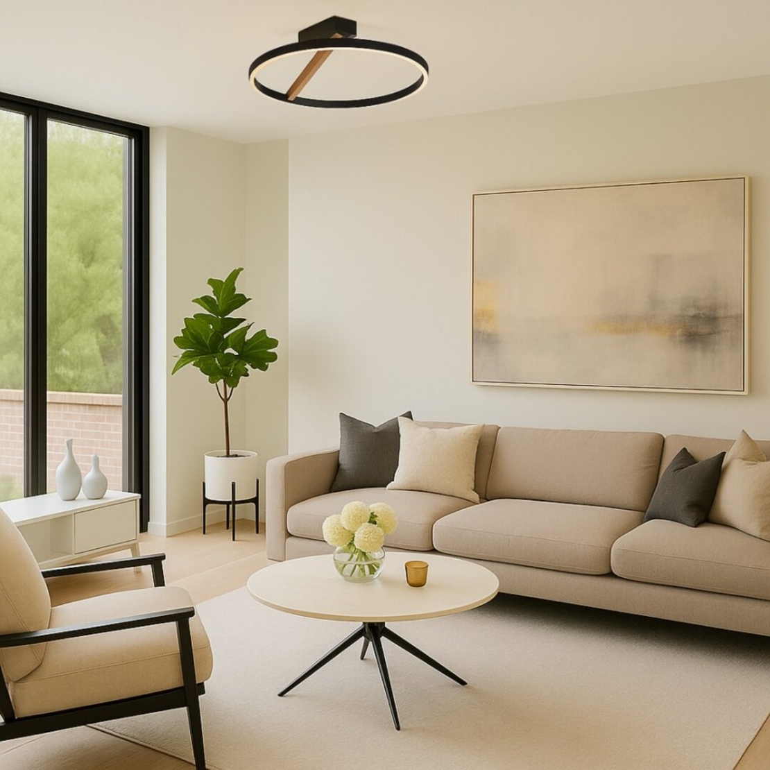 Модерен LED плафон черен/златен, 24W3000K