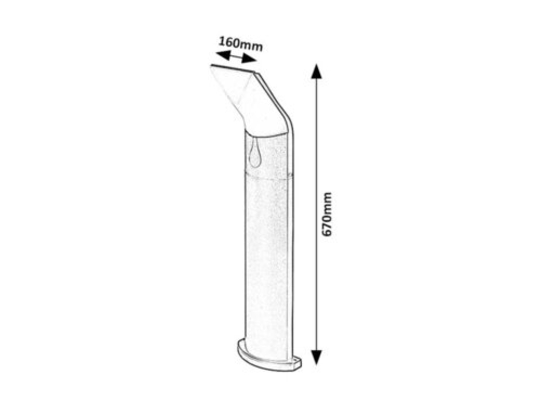 Външна LED  стълб Tolna 10W с топло бяла светлина и IP54 защита