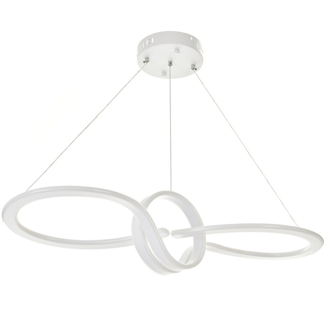 Модерен LED полилей от метал и PVC – бял, 198W, с дистанционно и регулируема височина