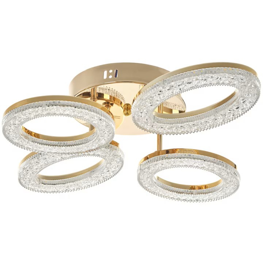 Модерен LED полилей със smart управление 88W в бяло и злато