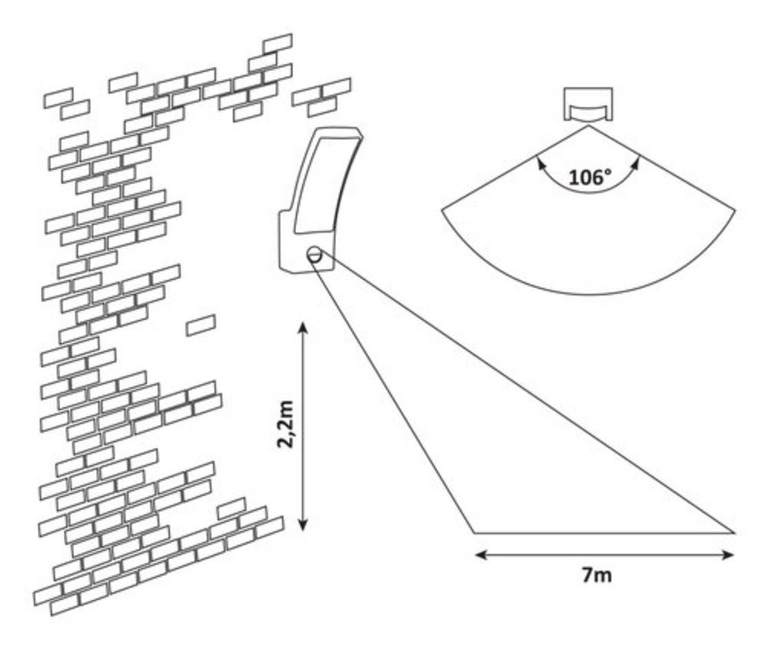 Външен LED аплик Palanga 12W с датчик за движение и топло бяла светлина