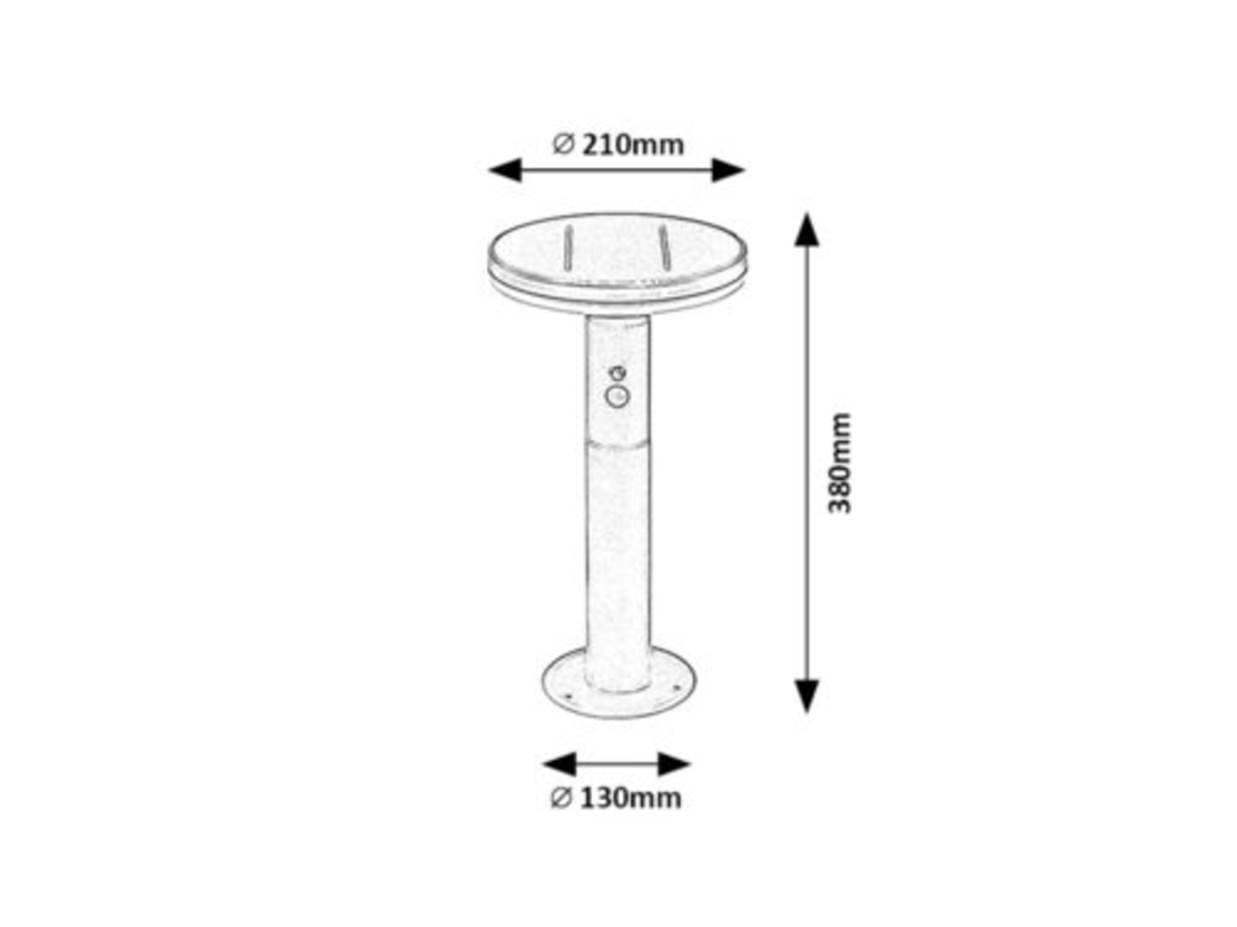 Соларен LED градински стълб с датчик за движение, 10W, 4000K, антрацит, IP44