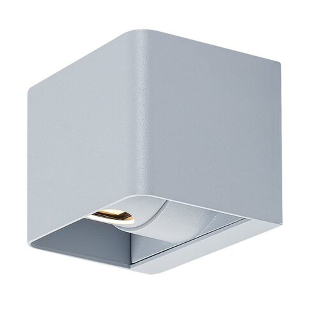 Елегантен квадратен LED аплик Hallstatt в стилен сив цвят – модерно фасадно осветление 10W