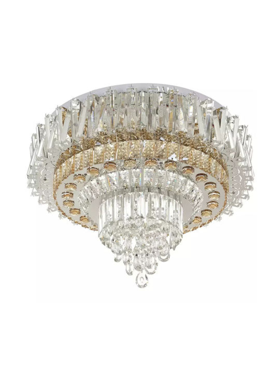 Луксозен LED полилей с RGB осветление и дистанционно управление – хром