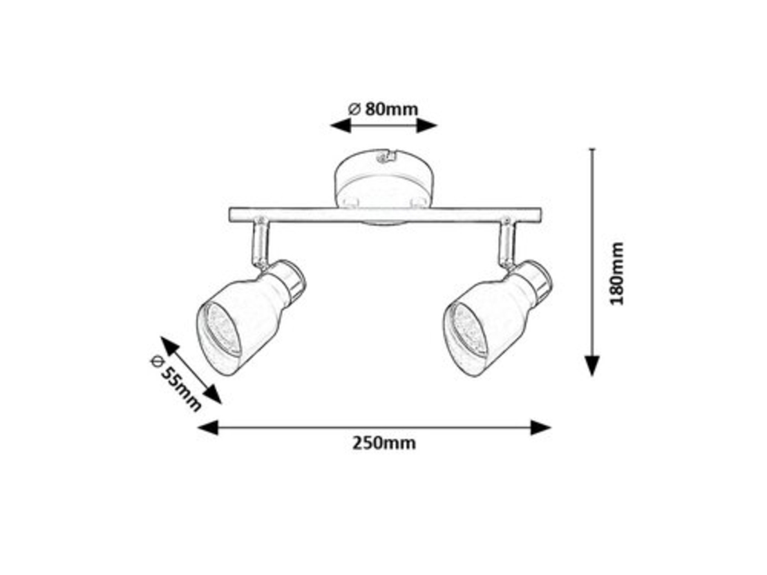 Модерен двоен GU10 спот в черно и злато