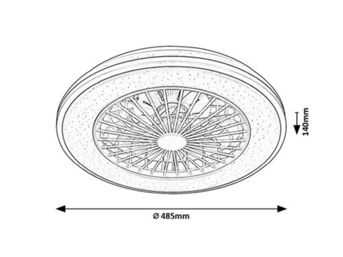 Мултифункционален LED таванен плафон с вентилатор, звезден ефект и регулируема цветна температура