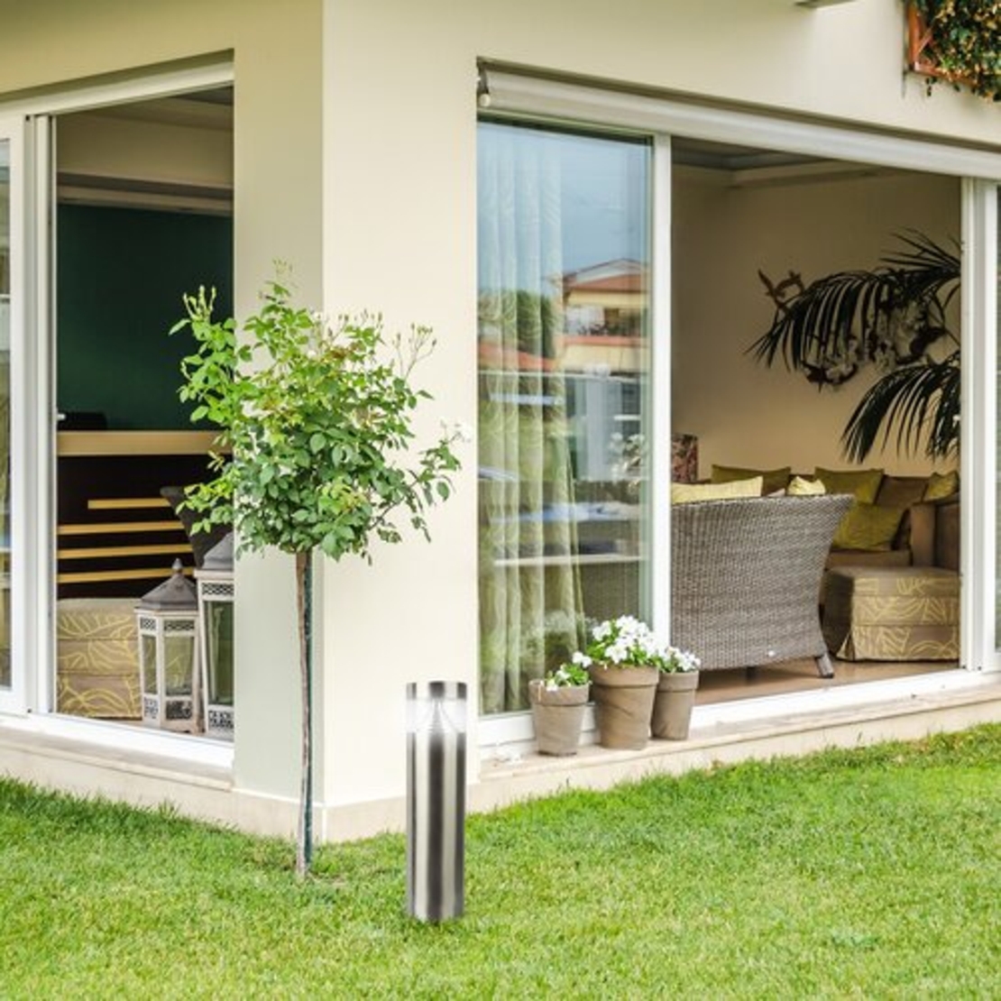 Модерен външен стълб Lisbon LED 7W – елегантно градинско осветление от неръждаема стомана, IP54