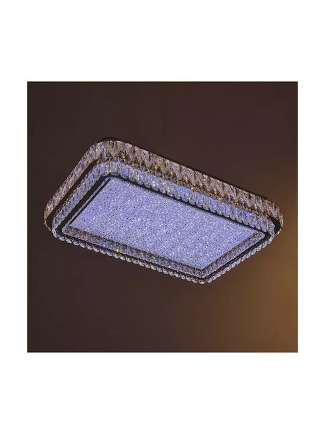 Луксозен LED полилей от метал и кристал – златен, 288W, с дистанционно управление