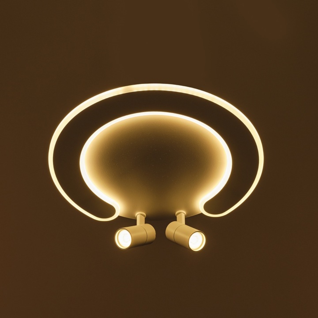 Smart LED таванен плафон 80W – елегантен бял дизайн и подвижни рамена