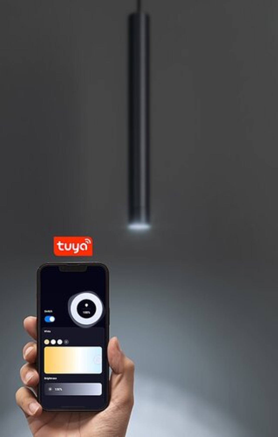 Смарт LED висящо релсово осветление – 5W, регулируема цветна температура 2700–5500K, Wi-Fi, черено