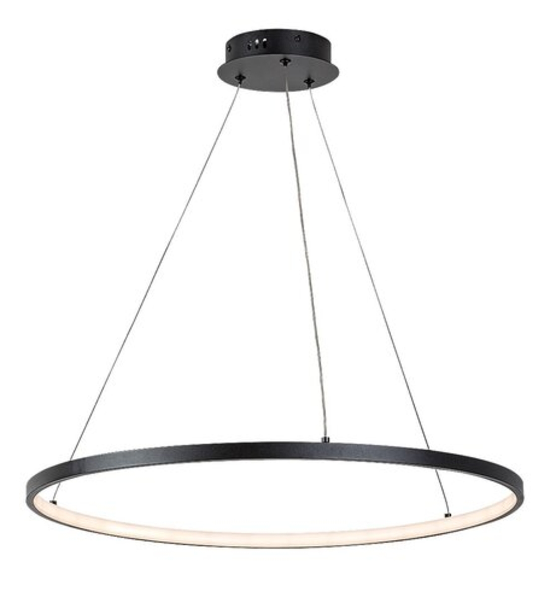 Модерен LED полилей 55W – черен метал и бял силикон с топла светлина