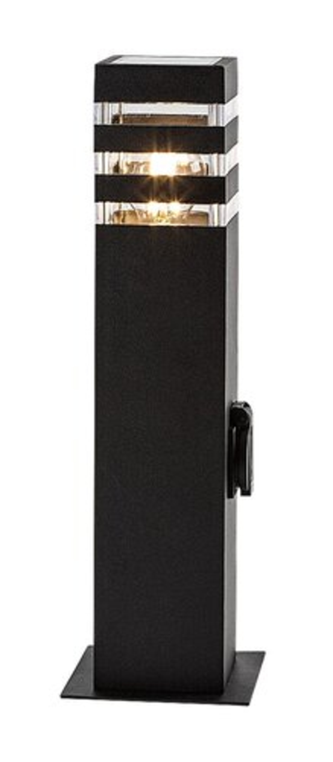 Градински стълб Ankara с вграден контакт – модерно външно осветление E27, IP44