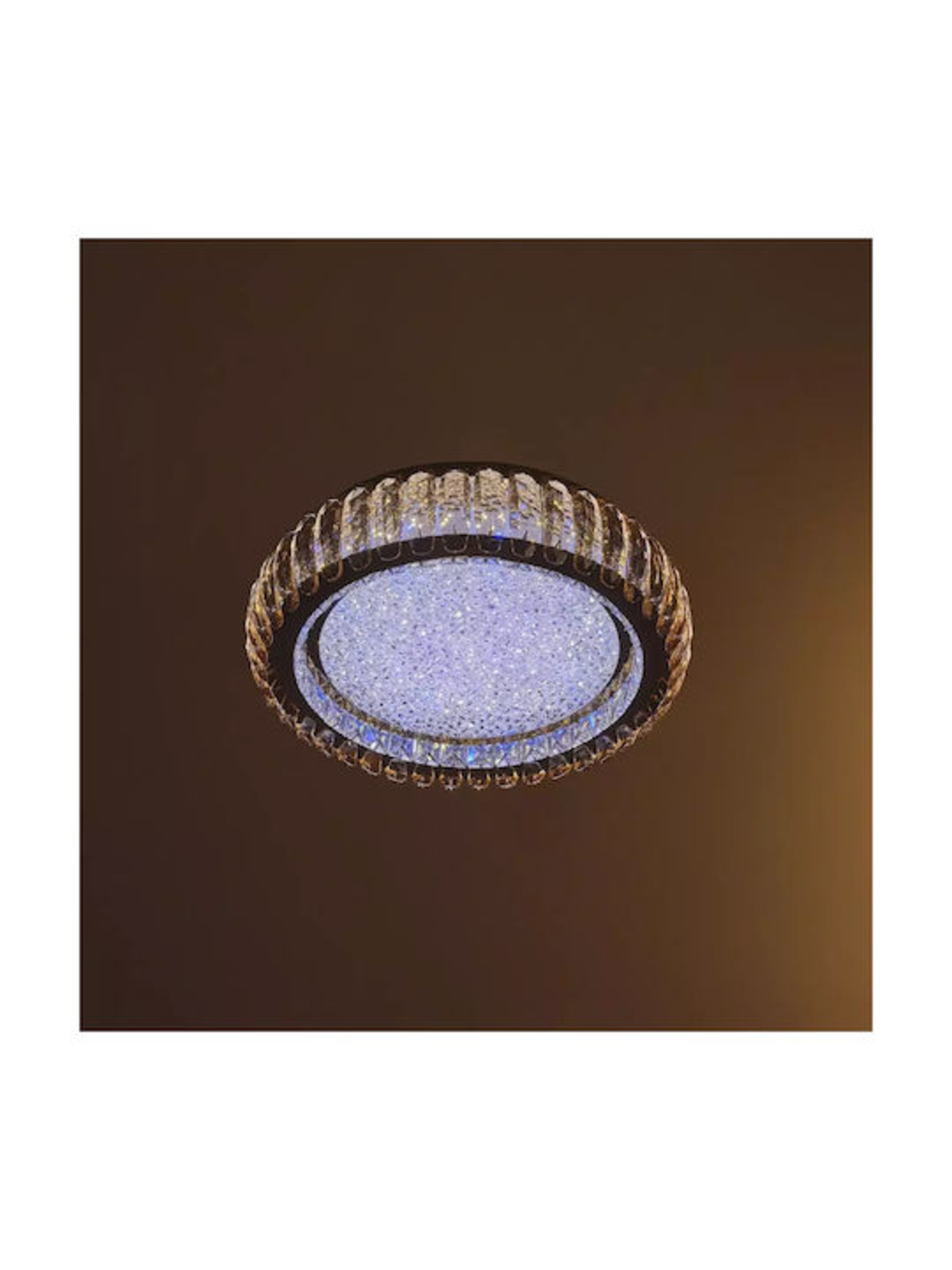 LED таванен плафон с кристал 120W с дистанционно – Злато